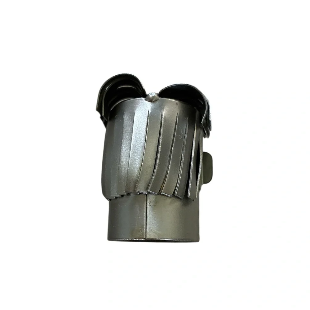 Businessman Wine Bottle Holder Metal Sculpture Laptop Technology Industrial ‘90s